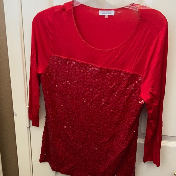Sequin front Calvin Klein top large - Picture 1 of 3